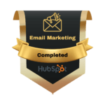 Email marketing completed badge.