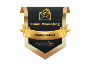 Email marketing completed badge.