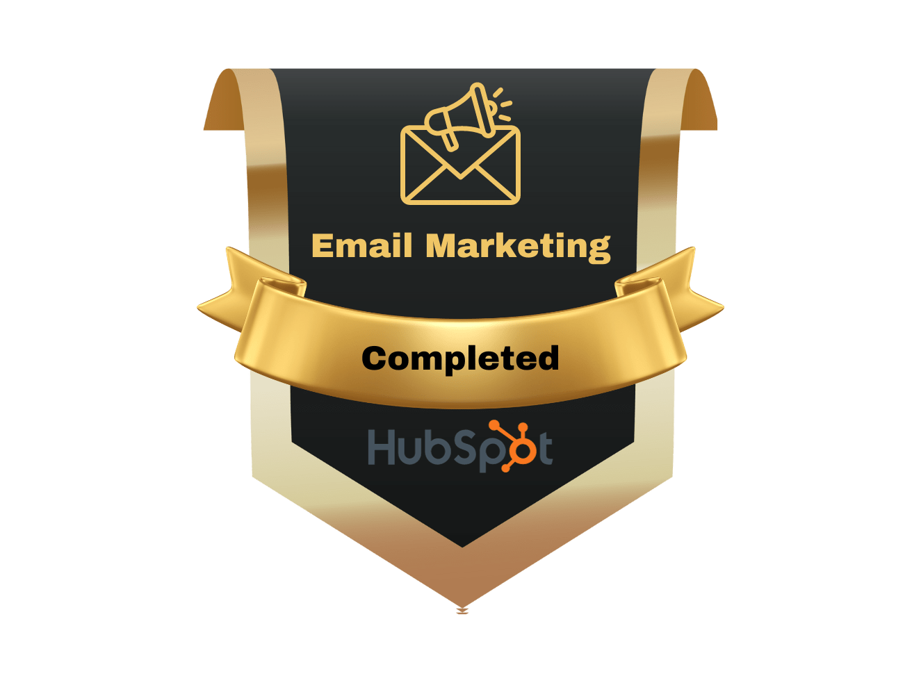 Email marketing completed badge.